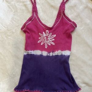 Milano Pink Crochet Trim Tank Top